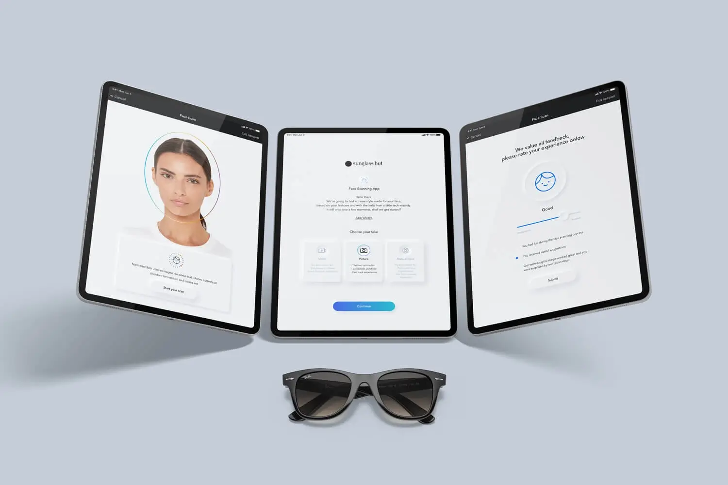 Luxottica in-store ipad apps mockup