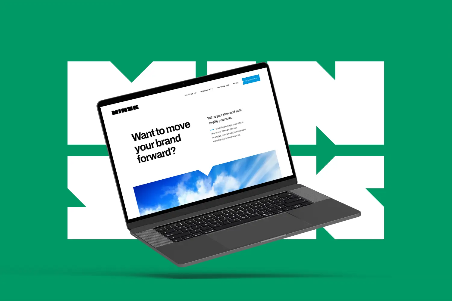 Studio MINSK website laptop mockup